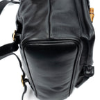 Backpack Large Bamboo Backpack Black Smooth Calfskin Leather