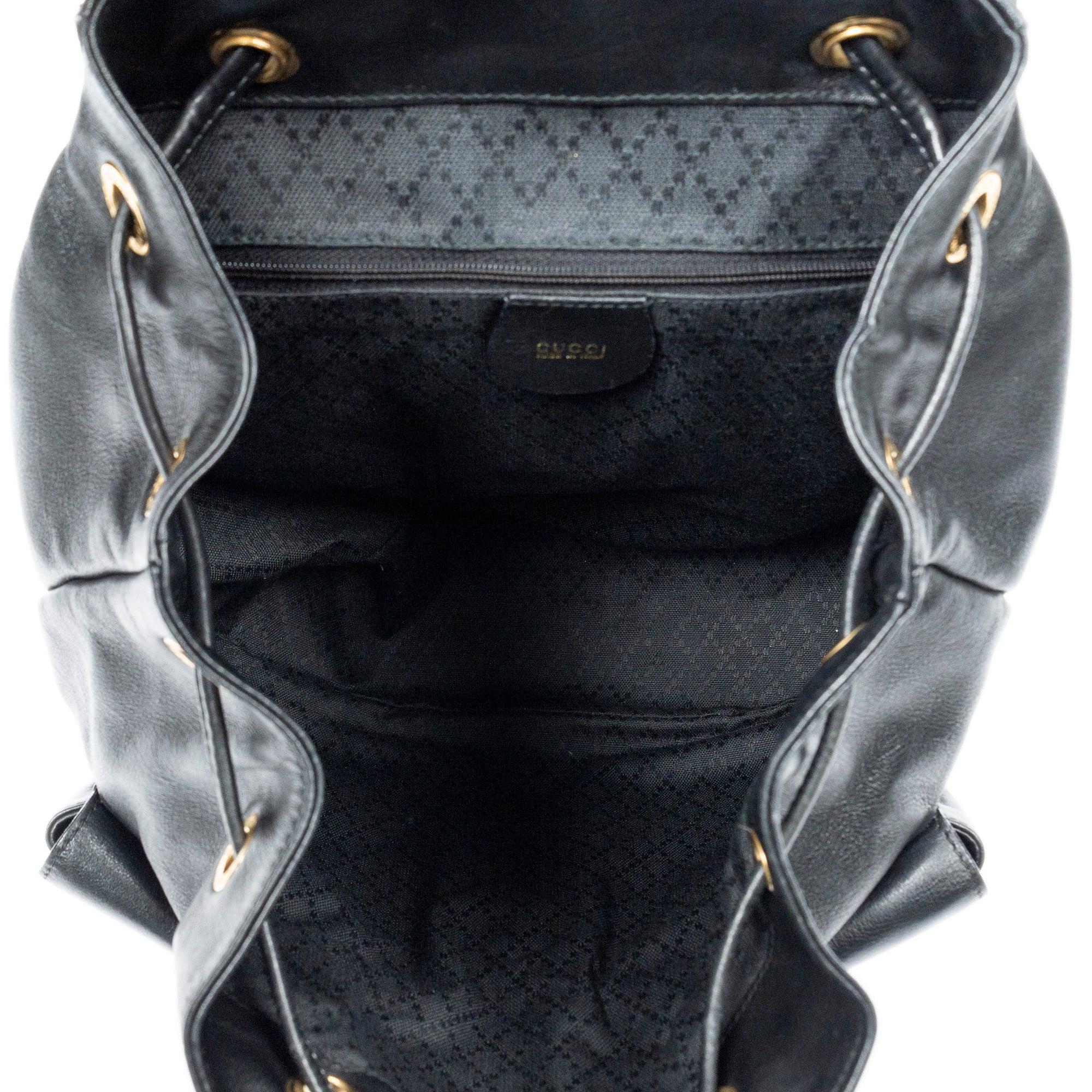 Backpack Large Bamboo Backpack Black Smooth Calfskin Leather