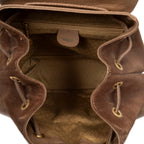 Backpack Large Bamboo Backpack Brown Suede Leather