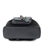 Backpack Mini Bamboo Backpack Black Suede Leather