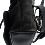 Backpack Mini Bamboo Backpack Black Suede Leather