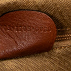Bolso de hombro mini mochila de bambú en piel de becerro lisa marrón
