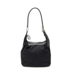 Shoulder Bag Zip Hobo Black Monogrammed Canvas