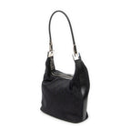 Shoulder Bag Zip Hobo Black Monogrammed Canvas
