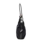Bolso de hombro Hobo con cremallera Lona negra monogramada
