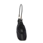 Bolso de hombro Hobo con cremallera Lona negra monogramada