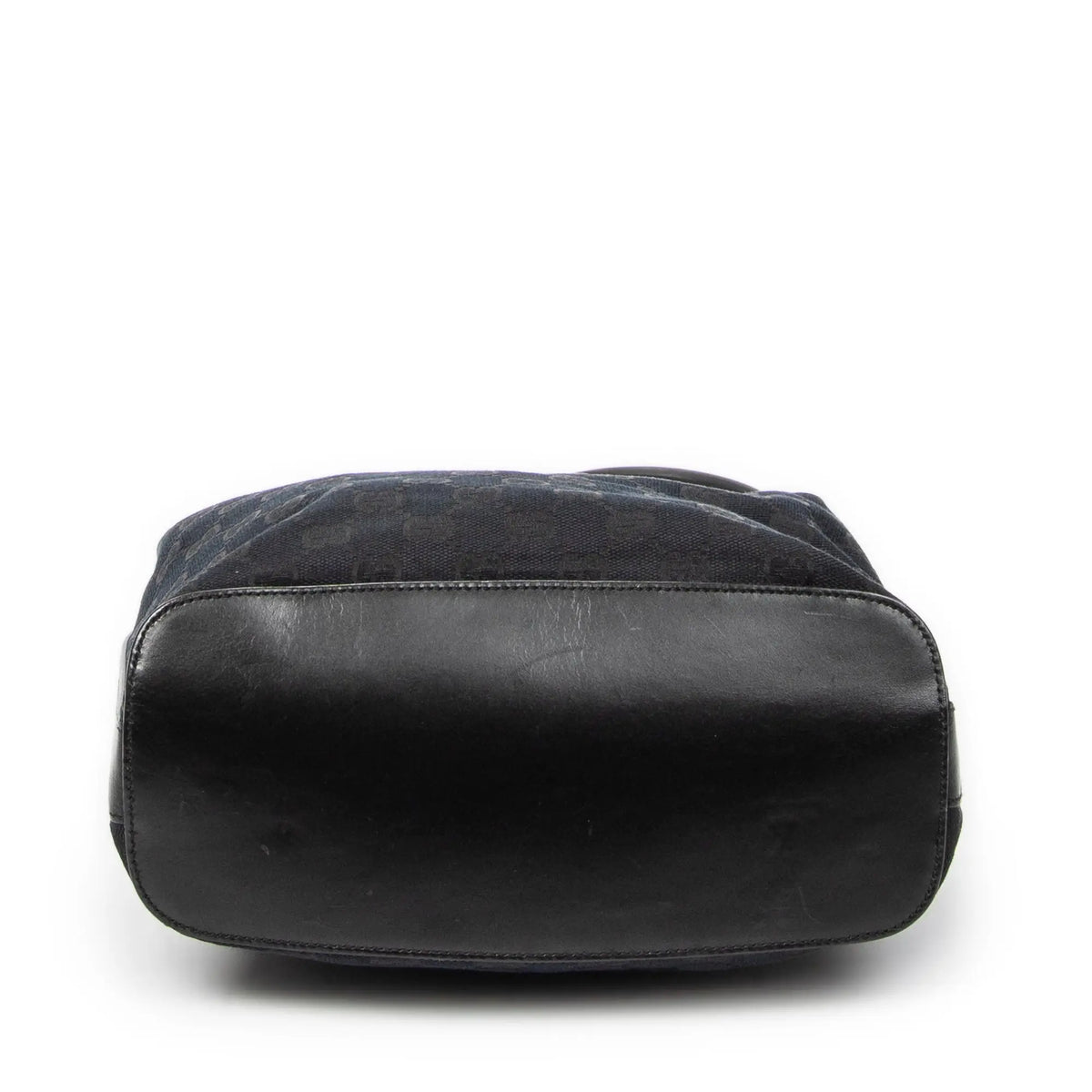 Bolso de hombro Hobo con cremallera Lona negra monogramada