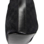 Shoulder Bag Zip Hobo Black Monogrammed Canvas