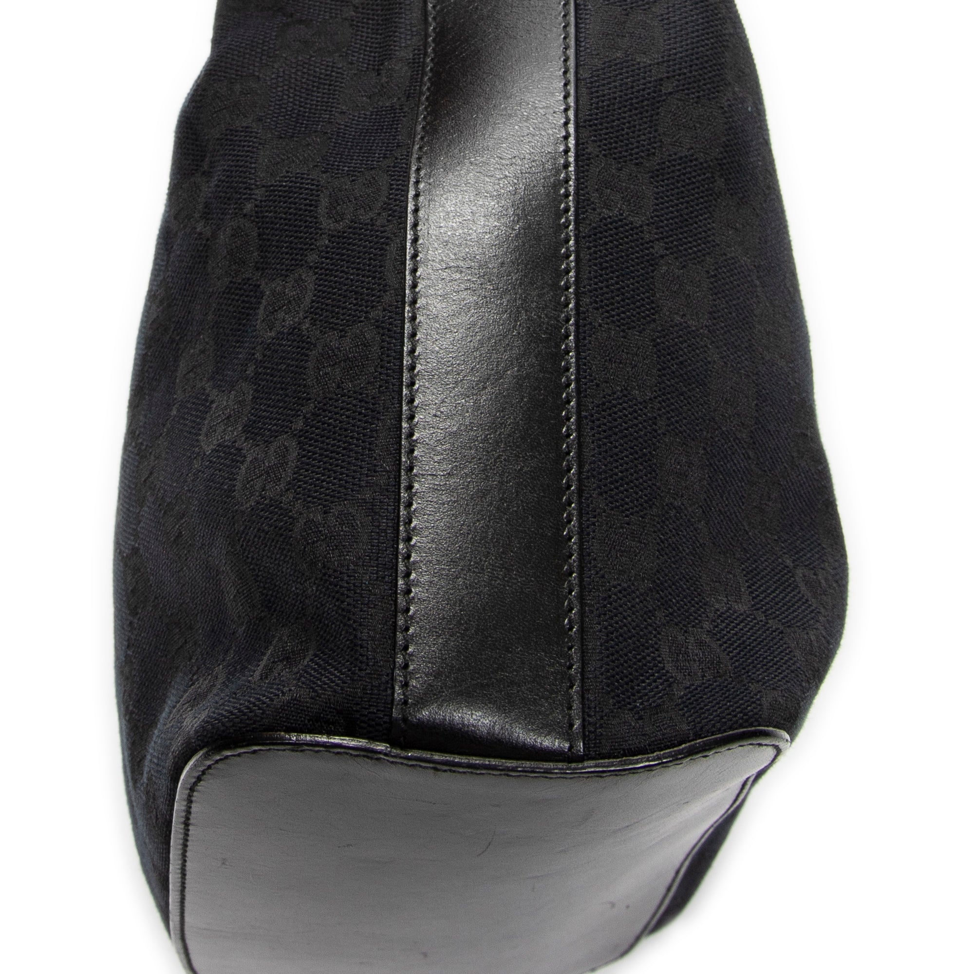 Shoulder Bag Zip Hobo Black Monogrammed Canvas