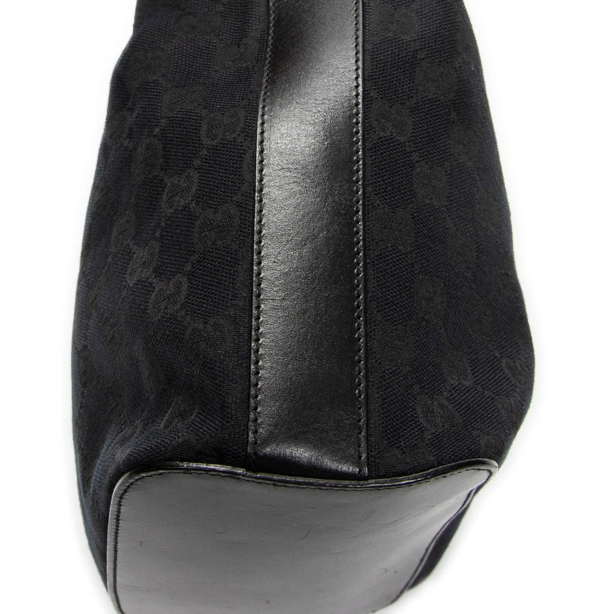 Bolso de hombro Hobo con cremallera Lona negra monogramada