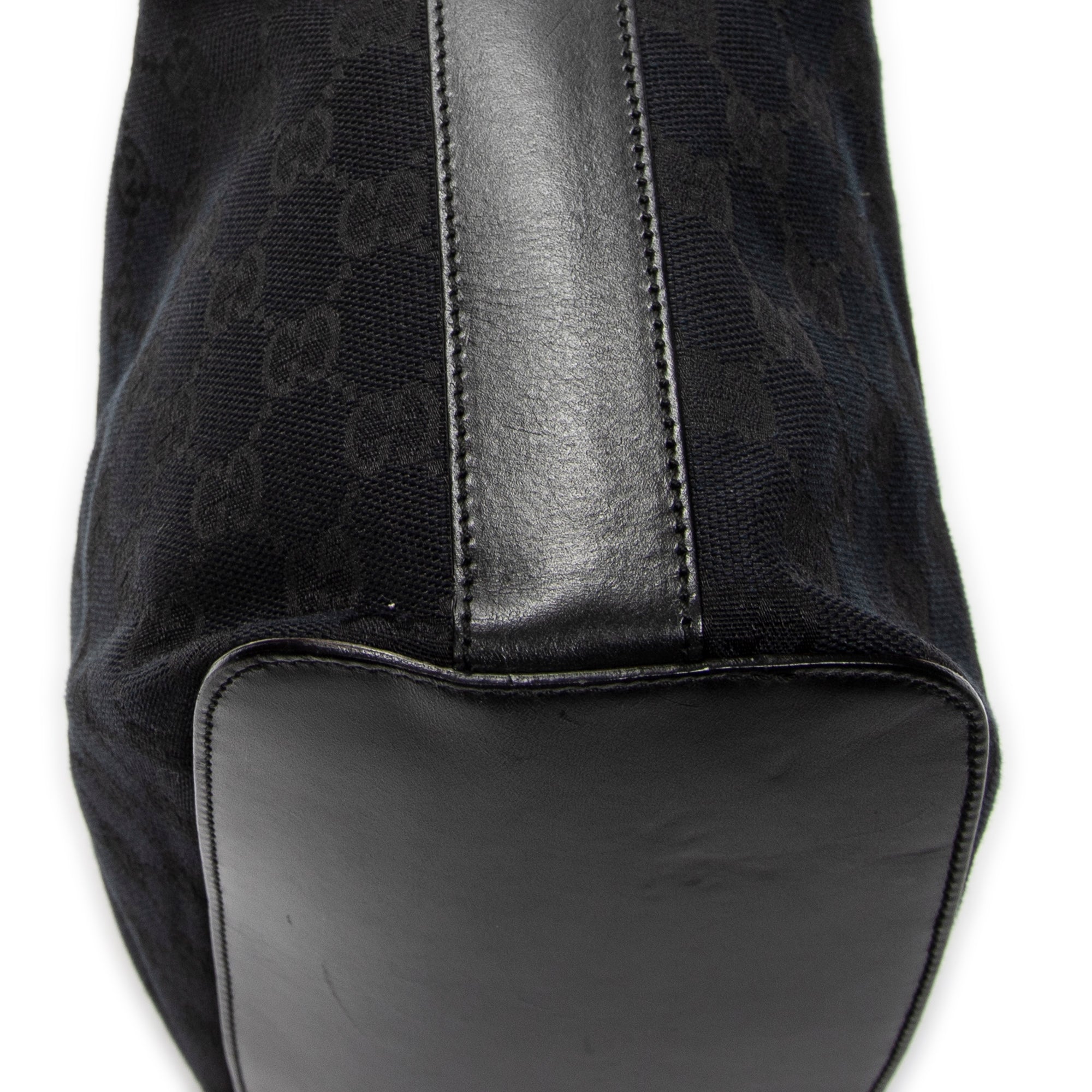 Shoulder Bag Zip Hobo Black Monogrammed Canvas