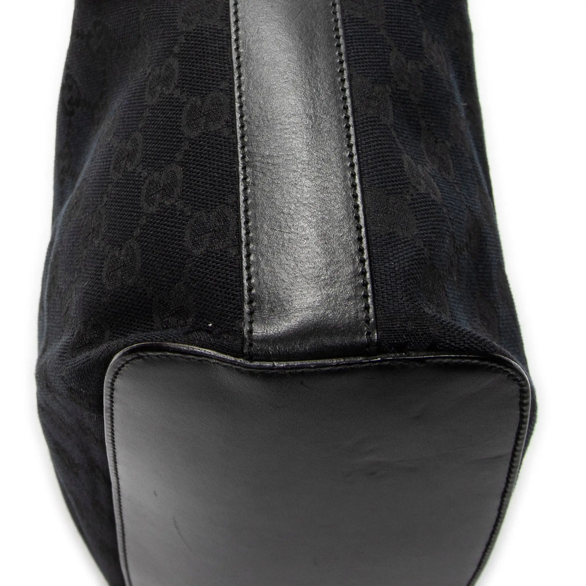 Bolso de hombro Hobo con cremallera Lona negra monogramada