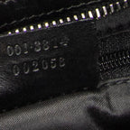 Bolso de hombro Hobo con cremallera Lona negra monogramada