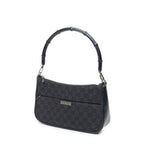 Shoulder Bag Bamboo Zip Pochette Black Monogrammed Canvas