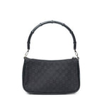 Shoulder Bag Bamboo Zip Pochette Black Monogrammed Canvas