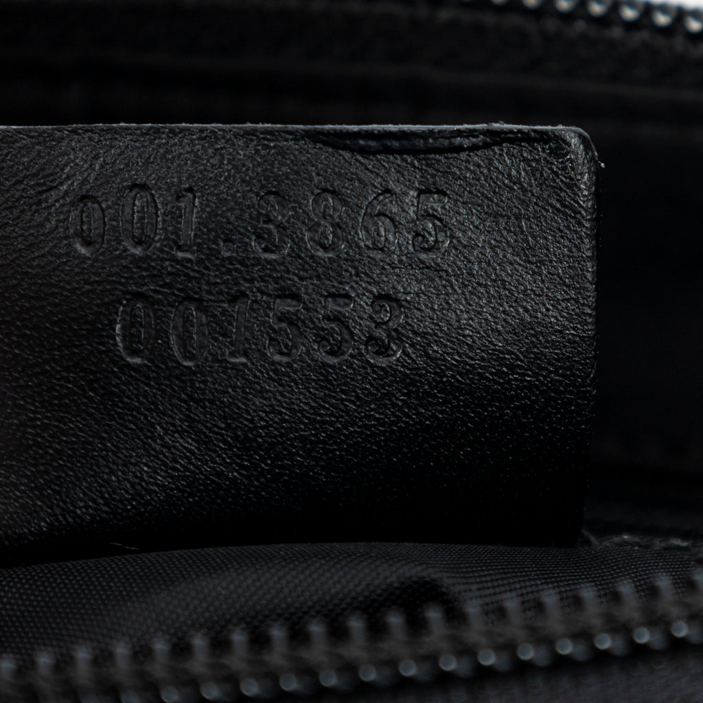 Shoulder Bag Bamboo Zip Pochette Black Monogrammed Canvas