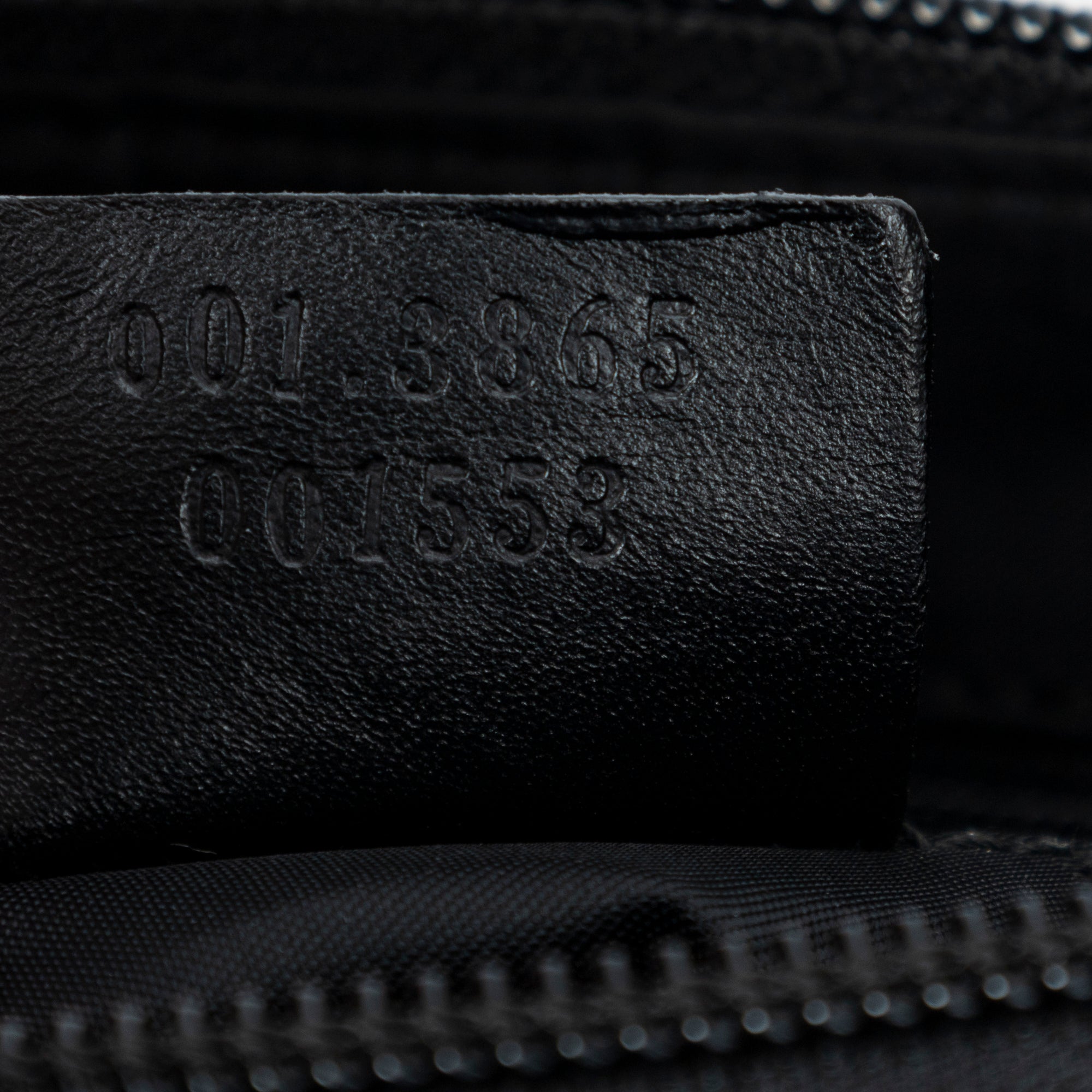 Shoulder Bag Bamboo Zip Pochette Black Monogrammed Canvas