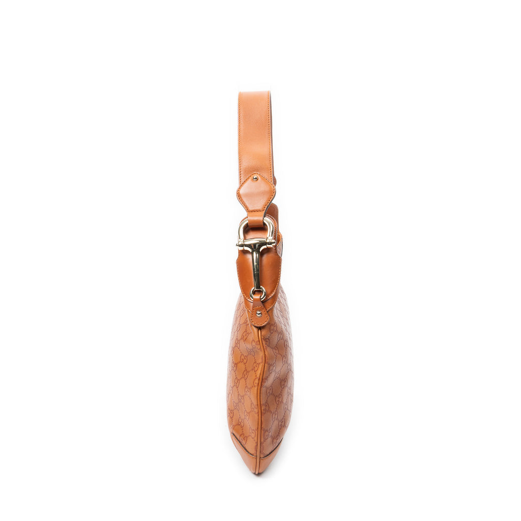 Shoulder Bag Horsebit Creole Hobo Orange Guccissima Leather