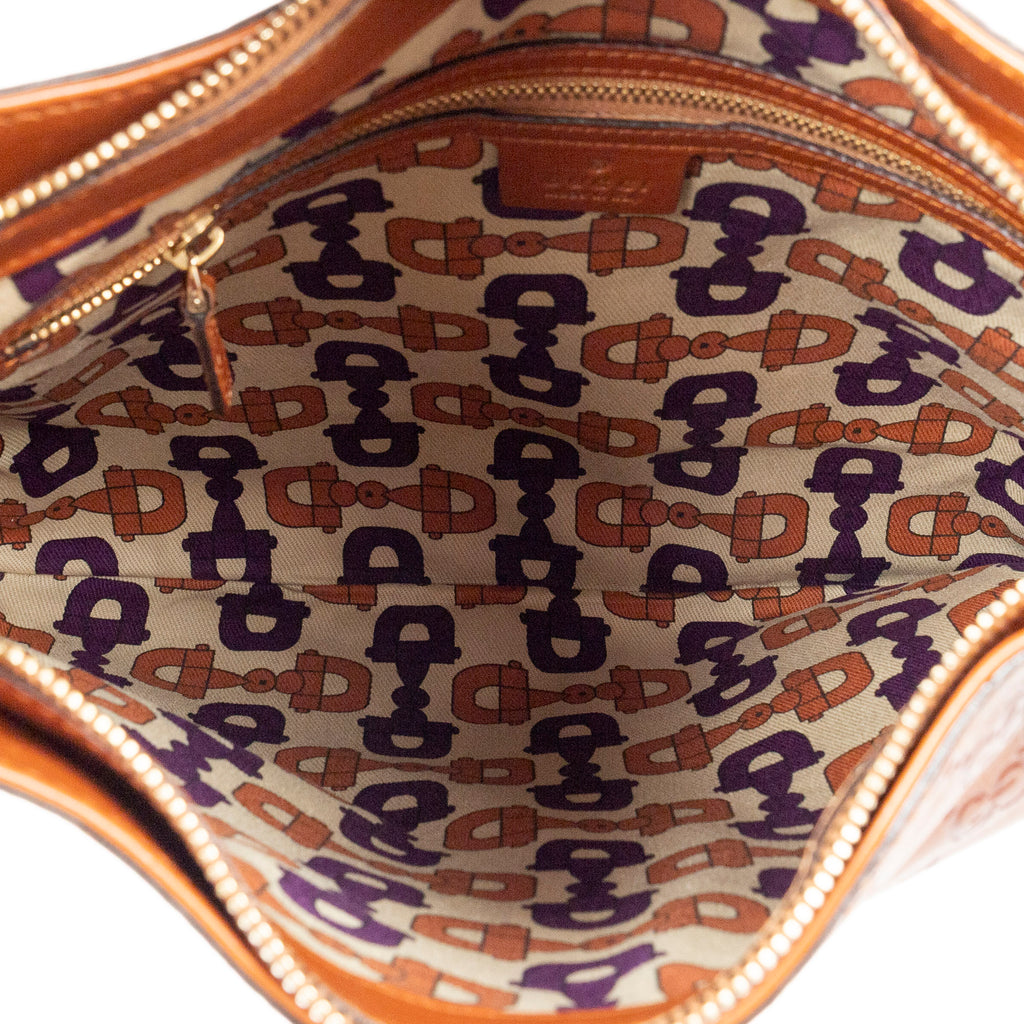 Shoulder Bag Horsebit Creole Hobo Orange Guccissima Leather