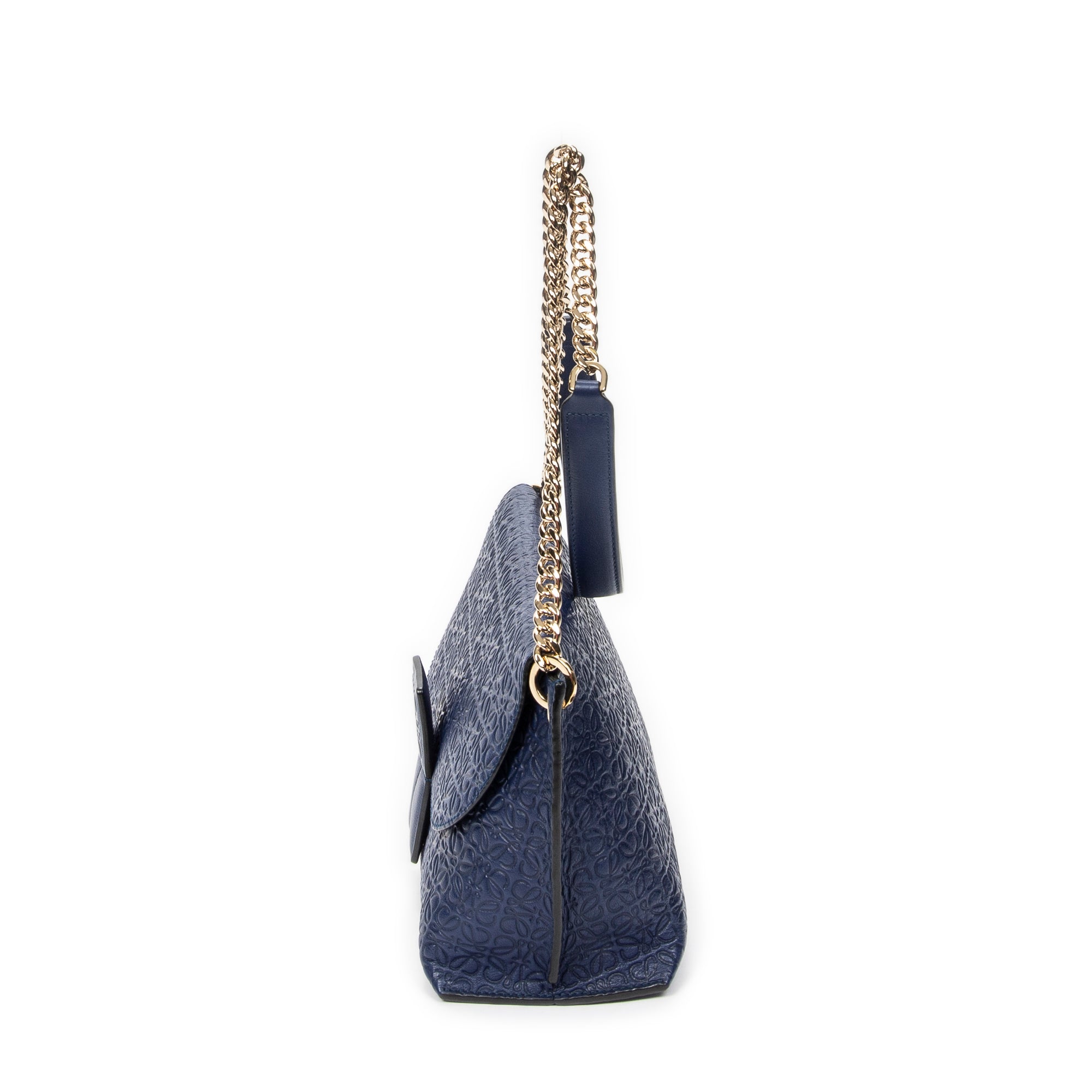 Shoulder Bag Anagram Avenue Crossbody Navy Anagram Embossed Leather