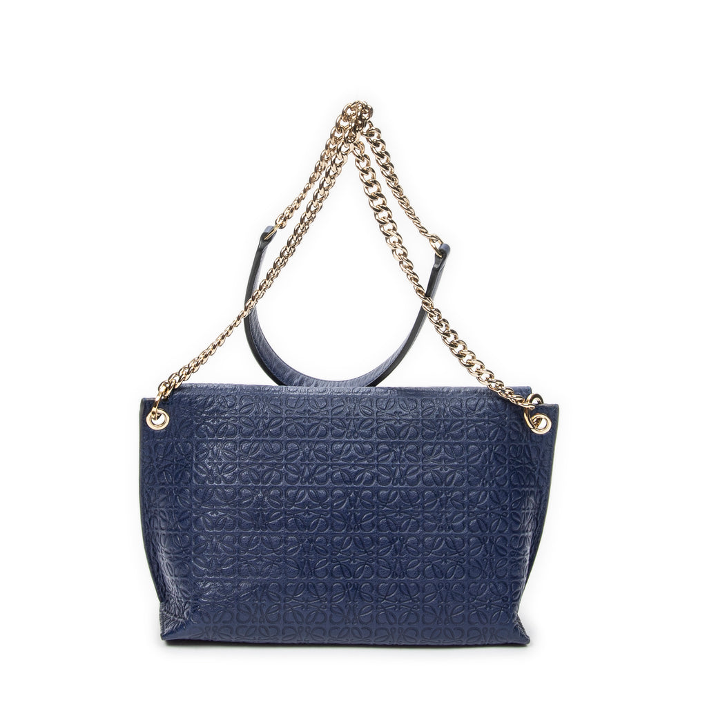 Shoulder Bag Anagram Avenue Crossbody Navy Anagram Embossed Leather