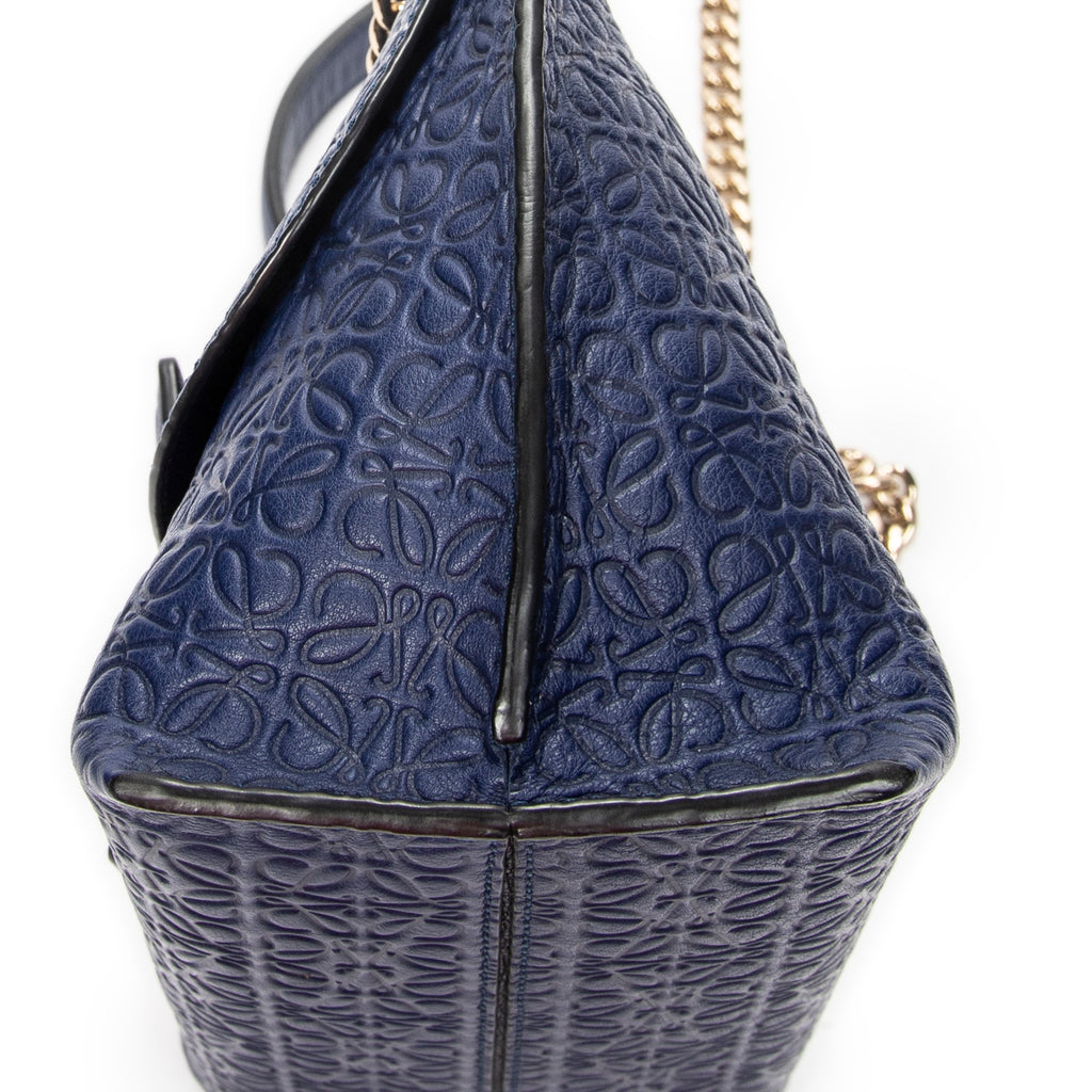 Shoulder Bag Anagram Avenue Crossbody Navy Anagram Embossed Leather