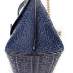 Shoulder Bag Anagram Avenue Crossbody Navy Anagram Embossed Leather