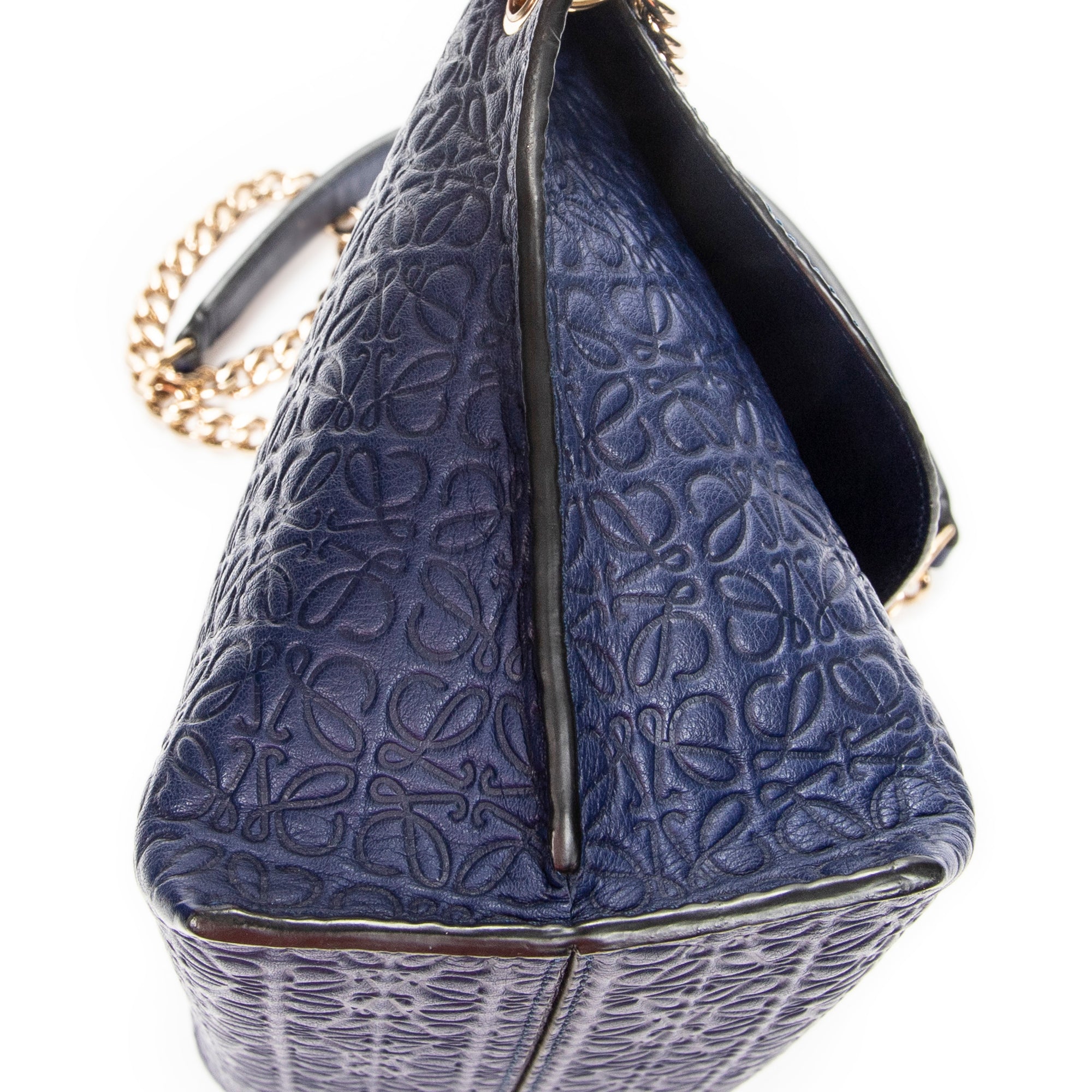 Shoulder Bag Anagram Avenue Crossbody Navy Anagram Embossed Leather
