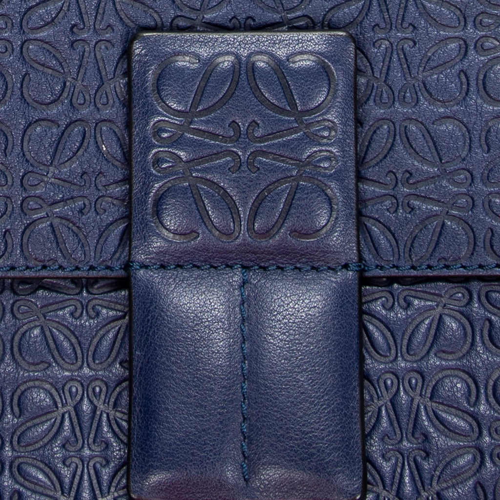 Shoulder Bag Anagram Avenue Crossbody Navy Anagram Embossed Leather