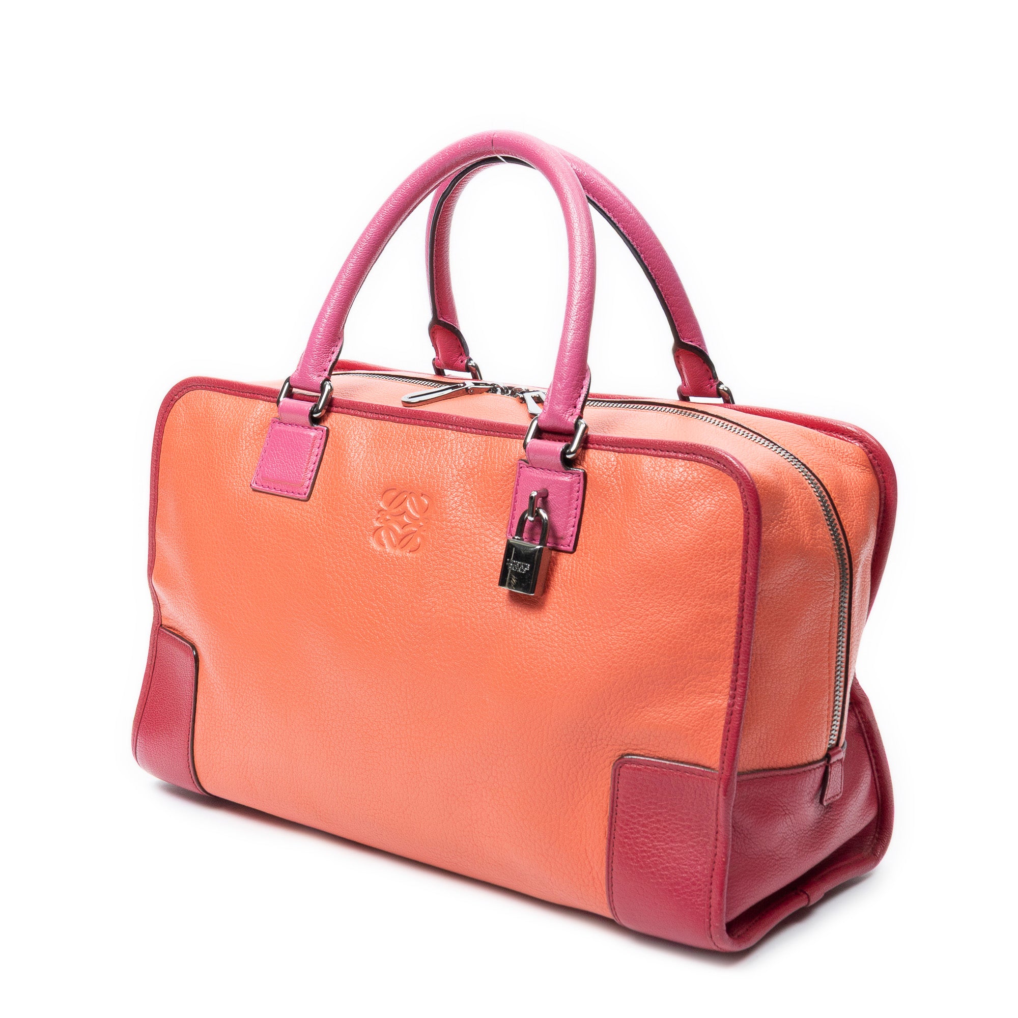 Handbag Amazona 36 Orange Grained Calfskin Leather