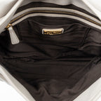 Shoulder Bag Coffer Double Pocket Hobo Grey Nappa Matelasse Leather