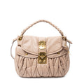 Shoulder Bag Coffer Double Pocket Hobo Light Pink Nappa Matelasse Leather