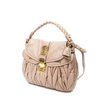 Shoulder Bag Coffer Double Pocket Hobo Light Pink Nappa Matelasse Leather