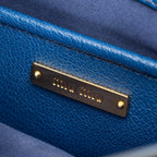 Shoulder Bag Pushlock Executive Tote Blue Vitello Caribu Leather