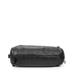 Shoulder Bag Vintage Zip Around Tote Black Goatskin Leather
