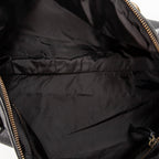 Shoulder Bag Vintage Zip Around Tote Black Goatskin Leather
