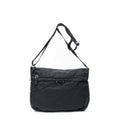 Shoulder Bag Zip Crossbody Black Nylon Canvas