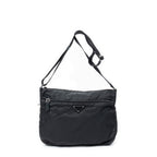 Shoulder Bag Zip Crossbody Black Nylon Canvas