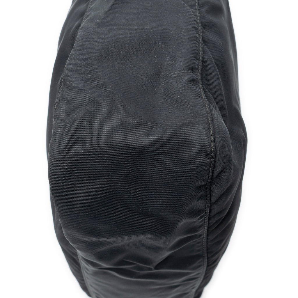 Shoulder Bag Zip Crossbody Black Nylon Canvas