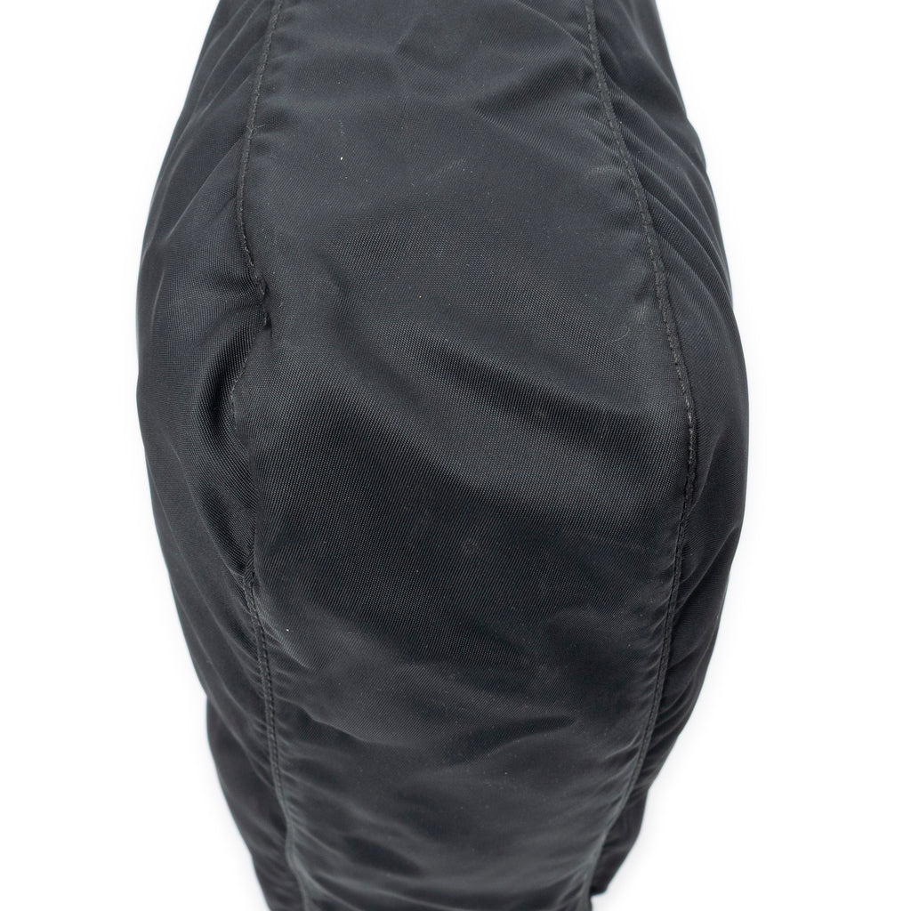 Shoulder Bag Zip Crossbody Black Nylon Canvas