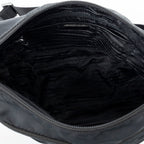 Shoulder Bag Zip Crossbody Black Nylon Canvas
