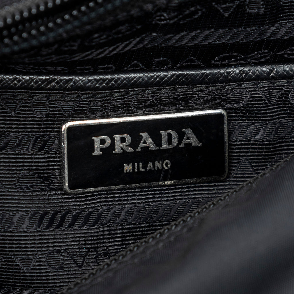 Shoulder Bag Zip Crossbody Black Nylon Canvas
