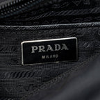 Shoulder Bag Zip Crossbody Black Nylon Canvas