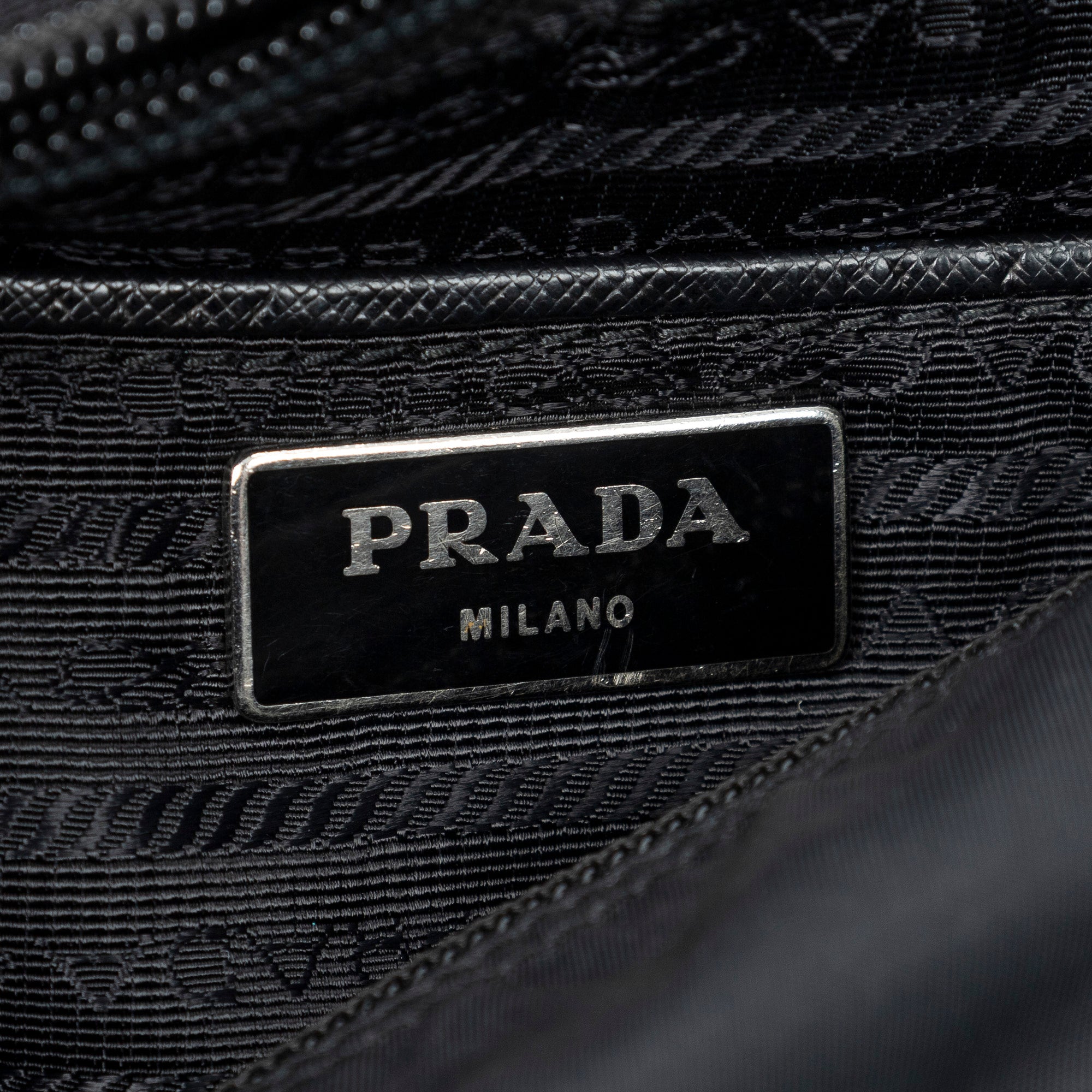 Shoulder Bag Zip Crossbody Black Nylon Canvas