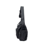 Shoulder Bag Front Buckle Flap Crossbody Black Nylon Canvas