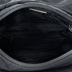Shoulder Bag Front Buckle Flap Crossbody Black Nylon Canvas