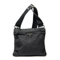 Shoulder Bag Small Zip Flat Messenger Black Nylon Canvas