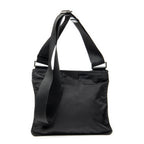 Shoulder Bag Small Zip Flat Messenger Black Nylon Canvas