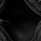 Shoulder Bag Small Zip Flat Messenger Black Nylon Canvas