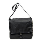 Shoulder Bag Buckle Flap Messenger Black Nylon Canvas
